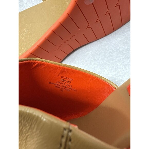 Vince Camuto Platform Slide Sandals Falivda Maple Size 9 Leather NWOT - Picture 6 of 6